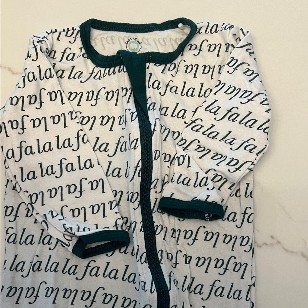 Festive 'Fa La La' Kids Footie Pajamas